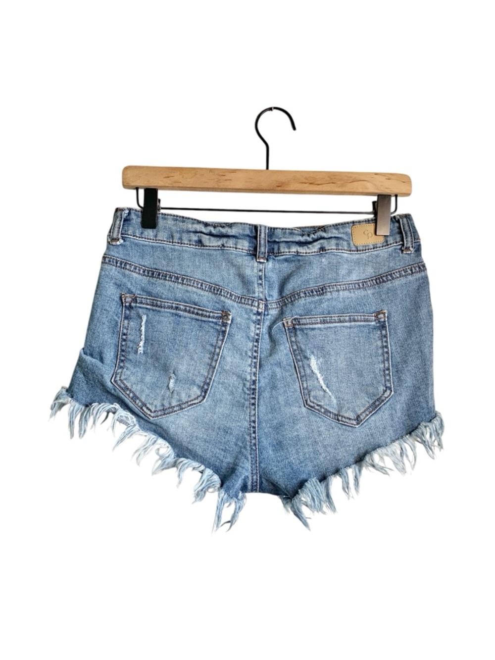 Celebrity Pink Daisy Dukes Cut Off Frayed Hem Light Blue Denim Jean Shorts 9/29 - Picture 2 of 5